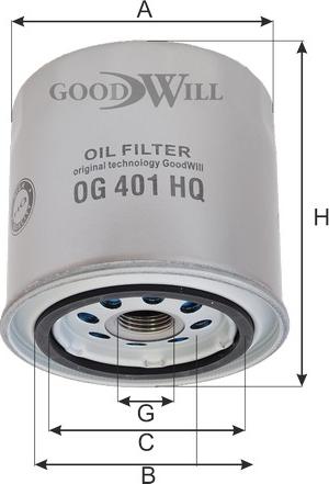 GoodWill OG 401 HQ - Масляный фильтр autospares.lv