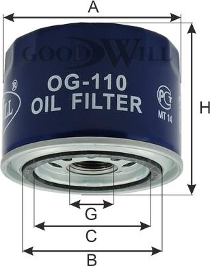 GoodWill OG 110 - Масляный фильтр autospares.lv