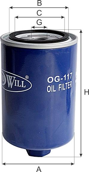 GoodWill OG 117 - Масляный фильтр autospares.lv