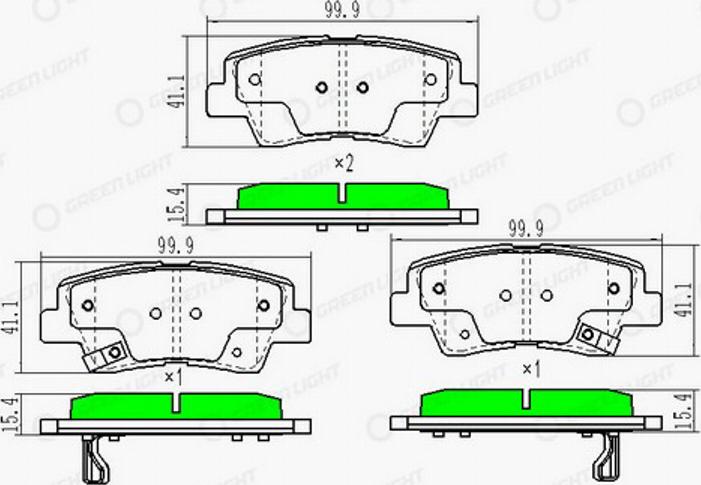 Green Light GLBP0253 - Тормозные колодки, дисковые, комплект autospares.lv