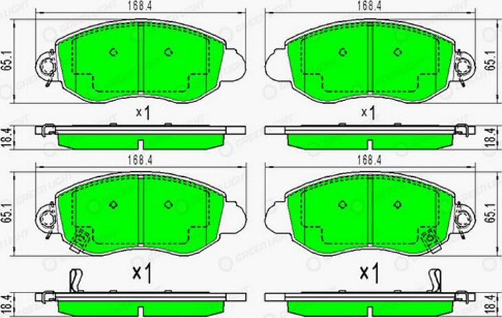 Green Light GLBP0282 - Тормозные колодки, дисковые, комплект autospares.lv