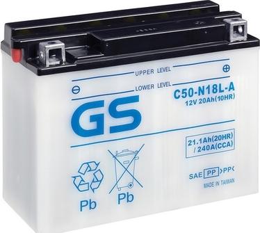 GS GS-C50-N18L-A - Стартерная аккумуляторная батарея, АКБ autospares.lv