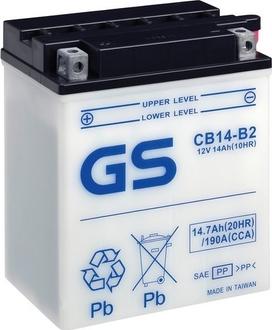 GS GS-CB14-B2 - Стартерная аккумуляторная батарея, АКБ autospares.lv