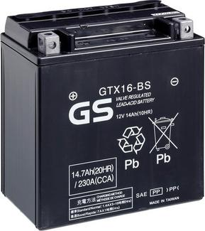 GS GS-GTX16-BS - Стартерная аккумуляторная батарея, АКБ autospares.lv