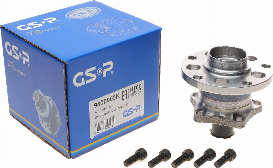 GSP 9400003K - Подшипник ступицы колеса, комплект autospares.lv