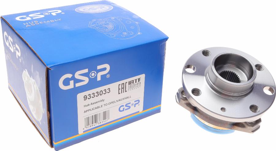 GSP 9333033 - Подшипник ступицы колеса, комплект autospares.lv