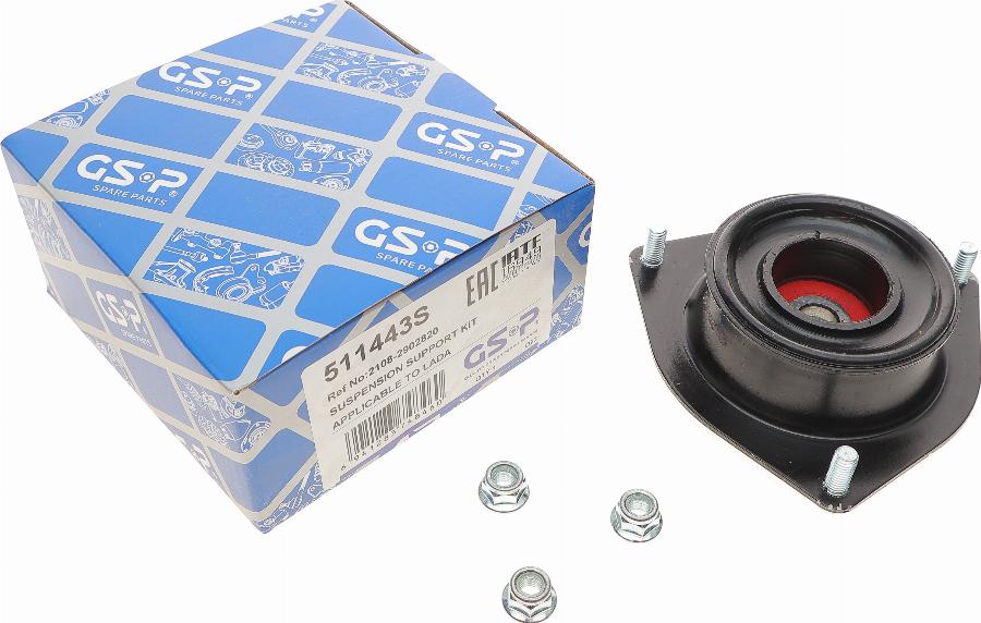 GSP 511443S - Опора стойки амортизатора, подушка autospares.lv