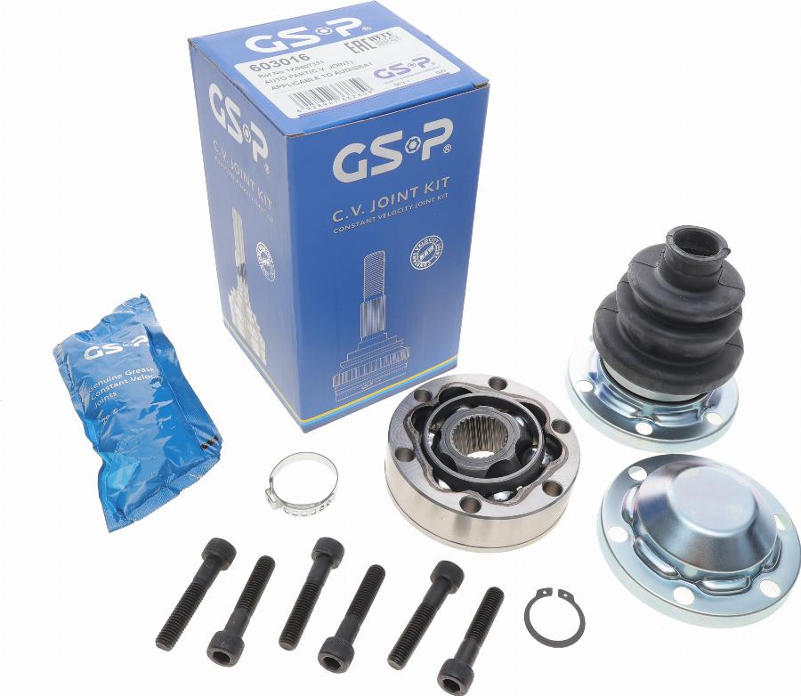 GSP 603016 - Шарнирный комплект, ШРУС, приводной вал autospares.lv