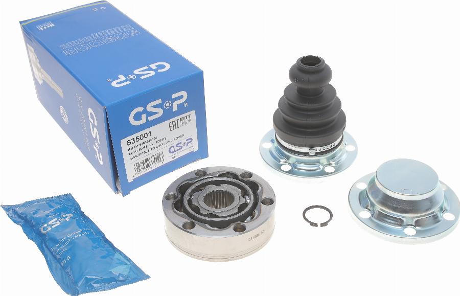 GSP 635001 - Шарнирный комплект, ШРУС, приводной вал autospares.lv