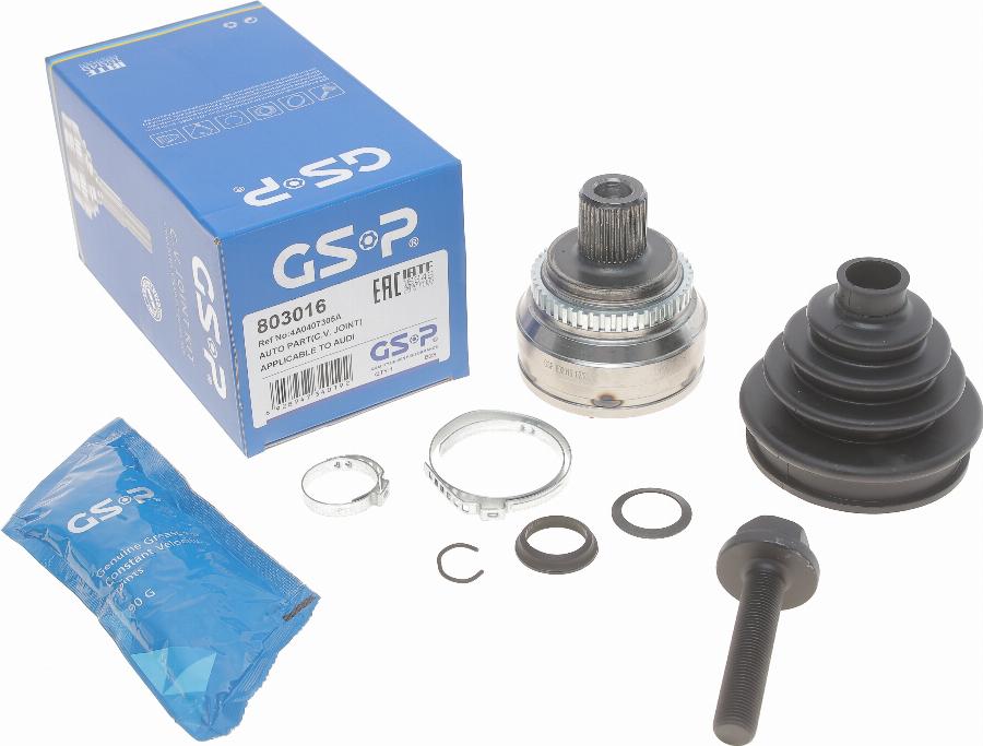 GSP 803016 - Шарнирный комплект, ШРУС, приводной вал autospares.lv