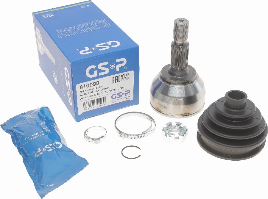 GSP 810098 - Шарнирный комплект, ШРУС, приводной вал autospares.lv