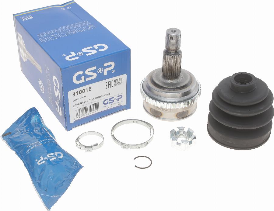 GSP 810018 - Шарнирный комплект, ШРУС, приводной вал autospares.lv