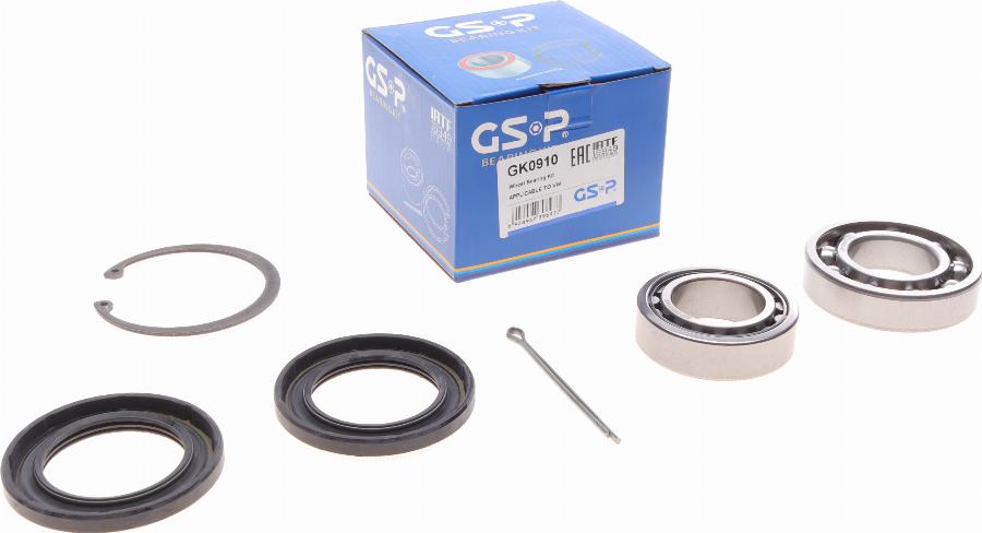 GSP GK0910 - Подшипник ступицы колеса, комплект autospares.lv