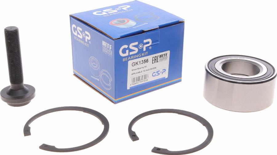 GSP GK1356 - Подшипник ступицы колеса, комплект autospares.lv