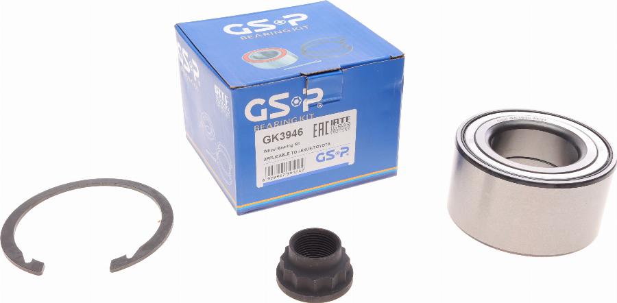 GSP GK3946 - Подшипник ступицы колеса, комплект autospares.lv