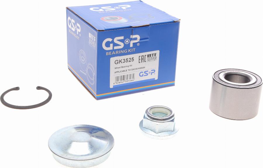 GSP GK3525 - Подшипник ступицы колеса, комплект autospares.lv