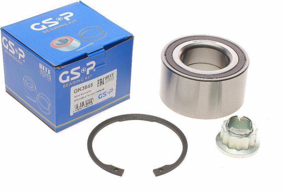 GSP GK3645 - Подшипник ступицы колеса, комплект autospares.lv