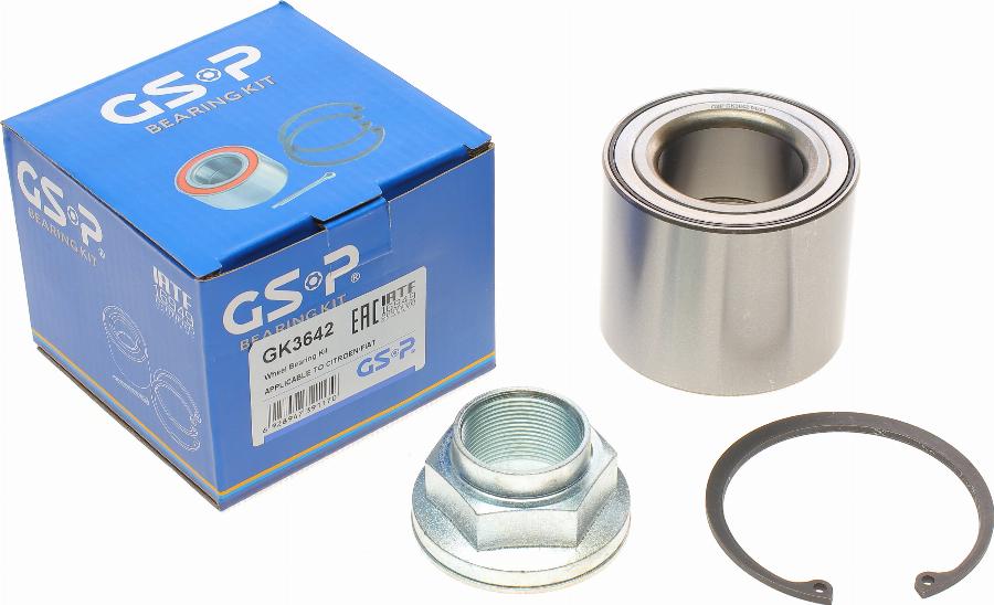 GSP GK3642 - Подшипник ступицы колеса, комплект autospares.lv