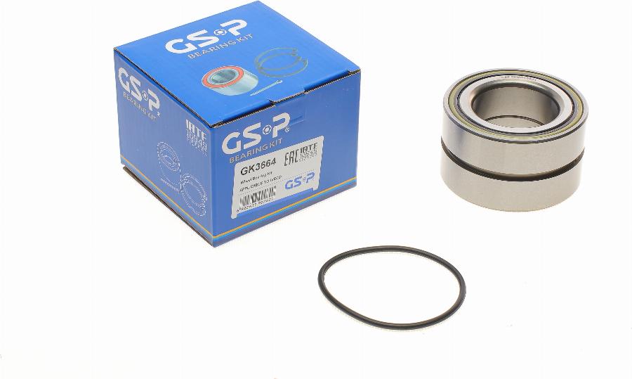 GSP GK3664 - Подшипник ступицы колеса, комплект autospares.lv