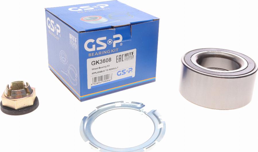 GSP GK3608 - Подшипник ступицы колеса, комплект autospares.lv