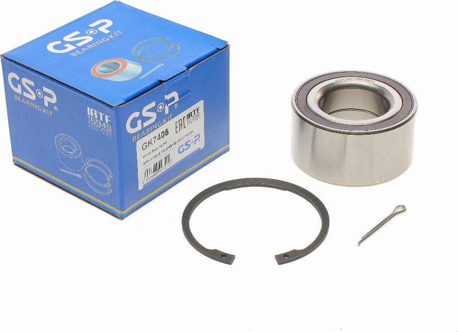 GSP GK7408 - Ступица колеса, поворотный кулак autospares.lv