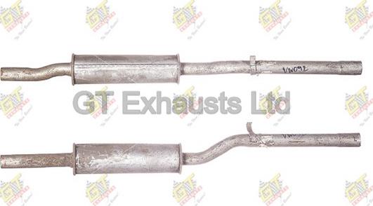 GT Exhausts GVW092 - Средний глушитель выхлопных газов autospares.lv