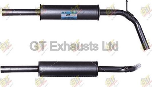 GT Exhausts GVW330 - Средний глушитель выхлопных газов autospares.lv