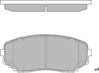 Hagen GP1603 - Тормозные колодки, дисковые, комплект autospares.lv