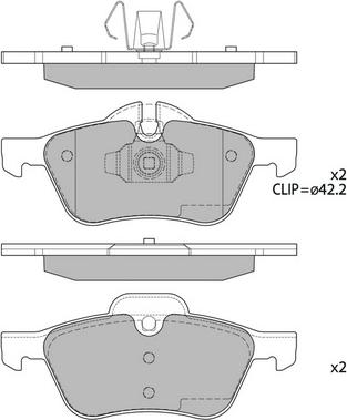 Hagen GP2243 - Тормозные колодки, дисковые, комплект autospares.lv