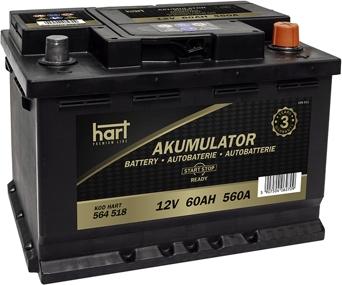 Hart 564 518 - Стартерная аккумуляторная батарея, АКБ autospares.lv