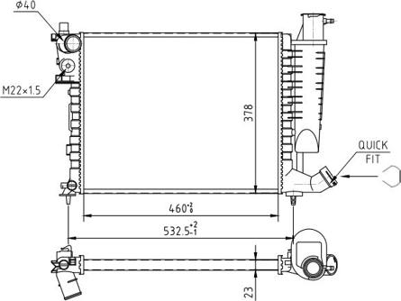 Hart 605 914 - Радиатор, охлаждение двигателя autospares.lv