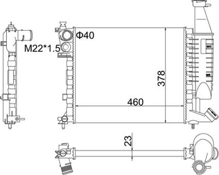 Hart 605 915 - Радиатор, охлаждение двигателя autospares.lv