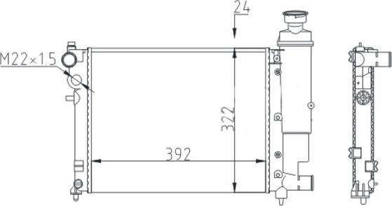 Hart 605 564 - Радиатор, охлаждение двигателя autospares.lv