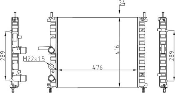 Hart 605 561 - Радиатор, охлаждение двигателя autospares.lv