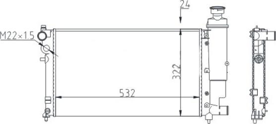 Hart 605 563 - Радиатор, охлаждение двигателя autospares.lv