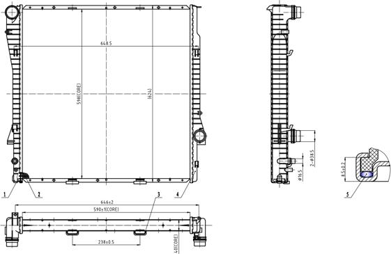 Hart 605 815 - Радиатор, охлаждение двигателя autospares.lv