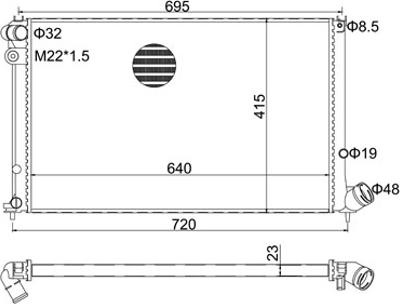 Hart 605 884 - Радиатор, охлаждение двигателя autospares.lv