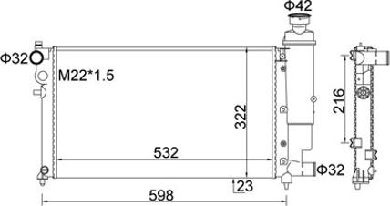 Hart 605 881 - Радиатор, охлаждение двигателя autospares.lv