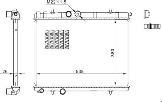 Hart 605 786 - Радиатор, охлаждение двигателя autospares.lv