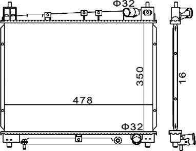 Hart 606 456 - Радиатор, охлаждение двигателя autospares.lv