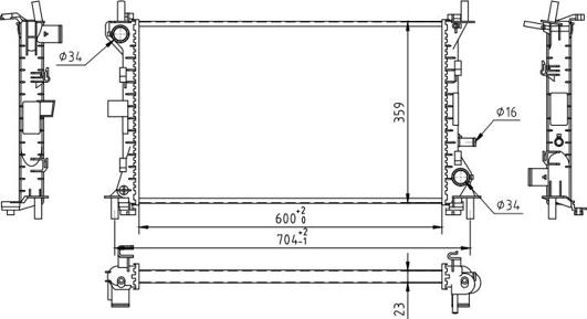 Hart 606 413 - Радиатор, охлаждение двигателя autospares.lv