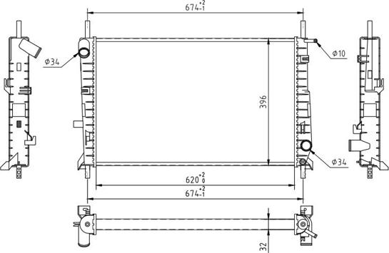 Hart 606 832 - Радиатор, охлаждение двигателя autospares.lv