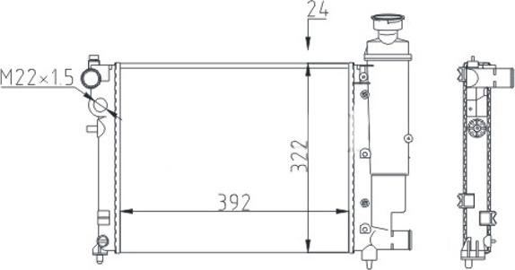 Hart 600 482 - Радиатор, охлаждение двигателя autospares.lv