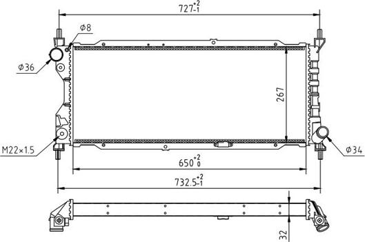 Hart 600 267 - Радиатор, охлаждение двигателя autospares.lv