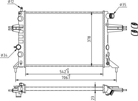 Hart 601 707 - Радиатор, охлаждение двигателя autospares.lv