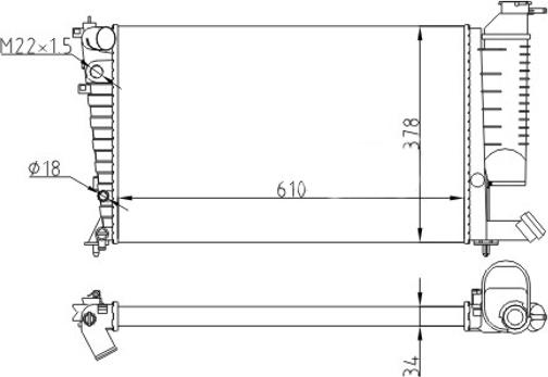 Hart 608 316 - Радиатор, охлаждение двигателя autospares.lv