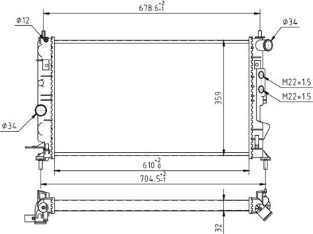 Hart 603 491 - Радиатор, охлаждение двигателя autospares.lv