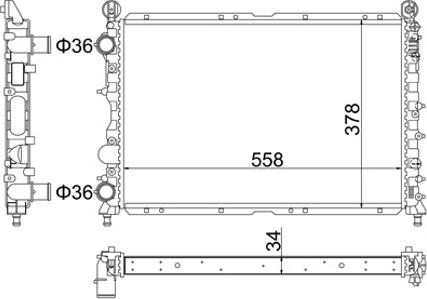 Hart 603 457 - Радиатор, охлаждение двигателя autospares.lv