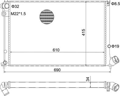 Hart 603 215 - Радиатор, охлаждение двигателя autospares.lv