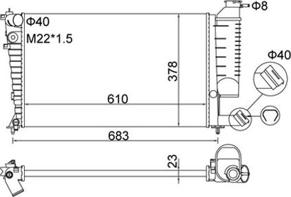 Hart 602 198 - Радиатор, охлаждение двигателя autospares.lv